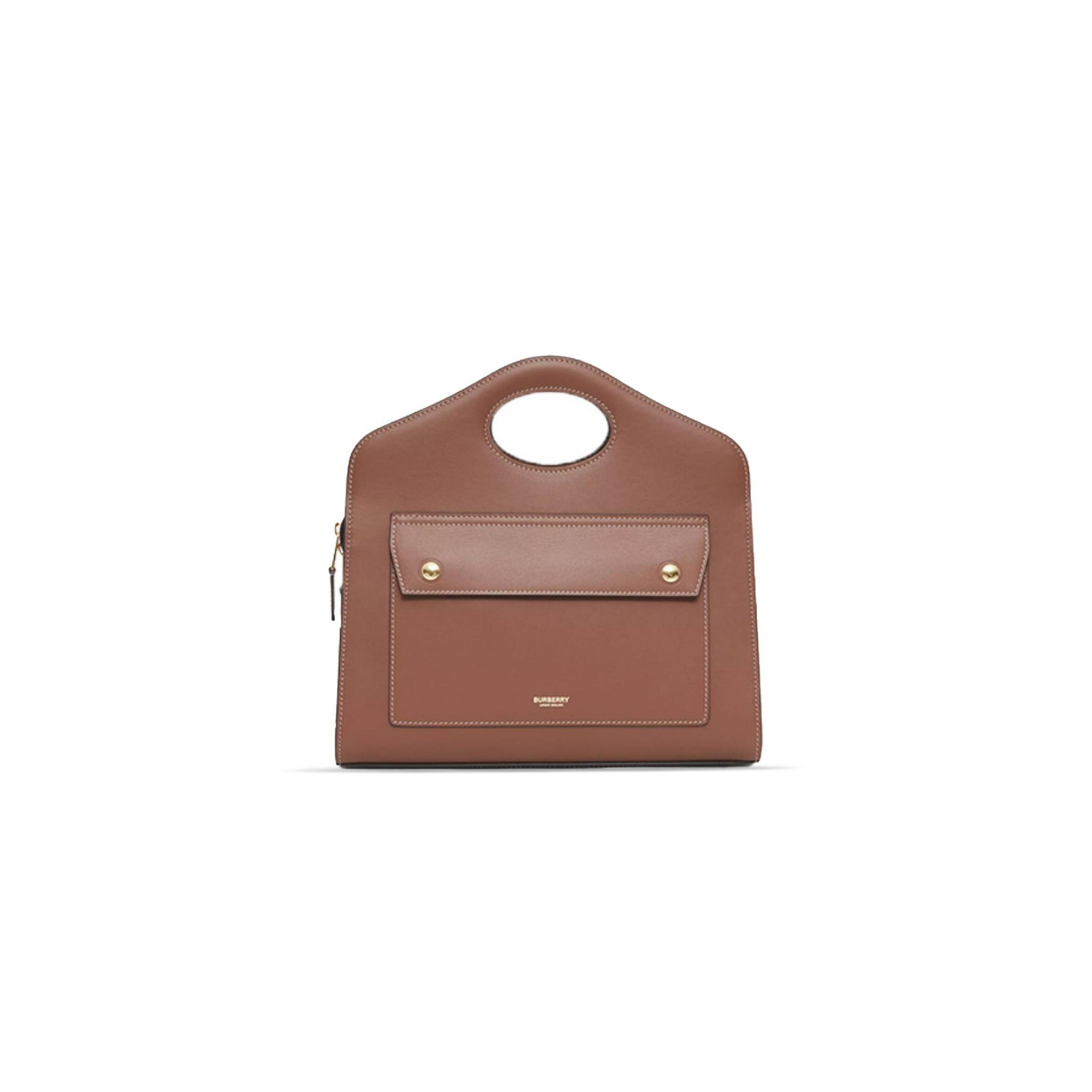 Bv*b*rry small topstitched leather pocket tote item 80367451 (31cm*12cm*29.5cm)